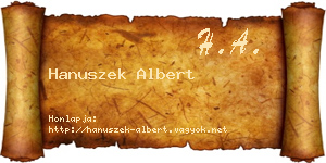 Hanuszek Albert névjegykártya
